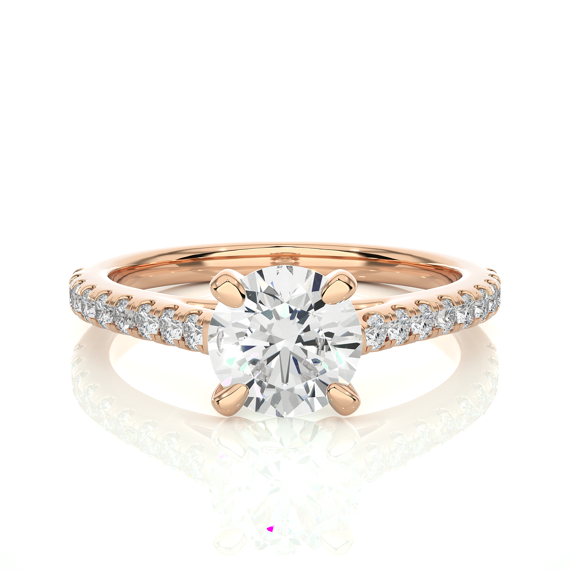 1.36 Carat I Color VS1 Clarity Diamond Studded Natural Diamond Ring.